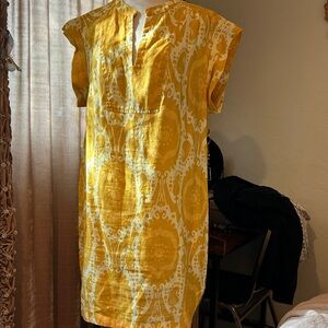 Uncle Frank Golden Yellow and White Mini Dress